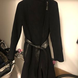 Mackage Nori-K black wool-cashmere blend coat, M